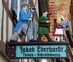 Dornstetten, holzgeschniztes Ladenschild  Jakob Eberhardt Tabak-Schreibwaren , Aug.2017