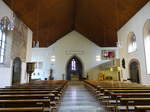 Eppingen, Katholische Pfarrkirche Unsere Liebe Frau, Wandmalereien um 1320 in der Turmkapelle, Langhaus erbaut 1435 (25.07.2016)