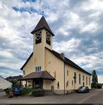 Dorfkirche (oder Kreuzkirche) von Bsingen am Hochrhein, entstanden 1835.