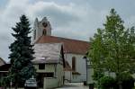 Aach, die Pfarrkirche St.Nikolaus, geht zurck auf die Zeit um 1150, Juli 2012