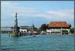 Seit 1993 bewacht die Imperia-Statue die Hafeneinfahrt von Konstanz.