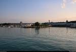 Abendstimmung im Hafen Konstanz am Bodensee.