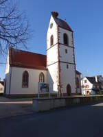 Eimeldingen, evangelische Kirche, erbaut ab 1450 (30.03.2019)
