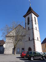 Lrrach, evangelische Stadtkirche, erbaut von 1814 bis 1817 (30.03.2019)