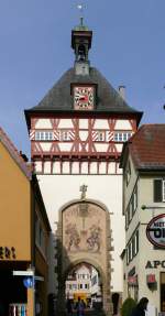 Unteres Tor (Baujahr 1364), das letzte erhaltene Stadttor von ehemals 4 Toren von Bietigheim/Bissingen am 18.04.2008 