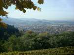 Blick von der Schauenburg auf Oberkirch am Eingang zum Renchtal im Schwarzwald, die Stadt mit heute 20.0000 Einwohnern erhielt bereits 1326 das Stadtrecht, Okt.2010 