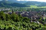 Gengenbach, Blick von der Jakobuskapelle auf die Altstadt und ins Kinzigtal, Aug.2011