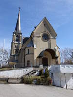 Bad Waldsee, Evangelische Kirche auf dem Burgberg, erbaut 1889 durch den Architekten Theophil Frey (28.03.2021)