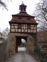 Schloss Morstein, Ansicht des Fachwerktorturms der Vorburg (15.03.2015)