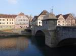 Schwbisch Hall, Henkersbrcke und Huser an der Salinenstrae (15.03.2015)