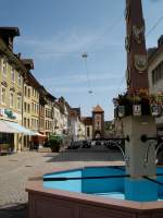 Villingen, Blick vom Marktbrunnen durch die Bickenstrae zum Bickentor, Okt.2010