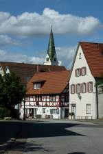 Bad Saulgau, Blick zur Stadtpfarrkirche St.Johannes, Aug.2012