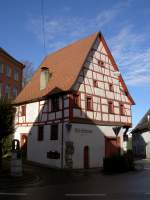 Veringenstadt, Strbhaus, erbaut um 1500, heute Museum fr mittelalterliche Malkunst (06.01.2014) 