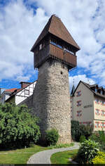Storchenturm in Tiengen (Waldshut-Tiengen), der einzige erhaltene Wehrturm der ehemaligen Stadtmauer.
