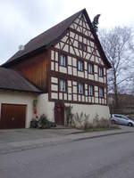 Erzingen, von 1816 bis 1837 befand in diesem Fachwerkhaus die Schule (30.12.2018)