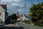 Hechingen, Blick von der evangelischen zur katholischen Kirche, Juli 2011