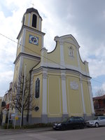 Feuerbach, neobarocke Maria Himmelfahrt Kirche, erbaut von 1990 bis 1997, Architekt Bernhard Haass (10.04.2016)