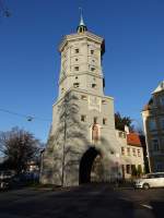 Augsburg, Wertachbrucker Tor, erbaut 1370, erhht 1605 durch Elias Holl (20.12.2015)