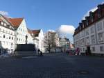 Kempten, Rathausplatz mit Rathausbrunnen von 1601 (29.01.2016)