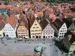 Rothenburg ob der Tauber, Blick vom Rathausturm auf den Marktplatz (17.