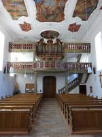 Fridritt, Orgelempore und Deckenfresken in der Pfarrkirche Maria Himmelfahrt (07.07.2018)