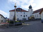 Lam, Mariensäule und Pfarrkirche St.
