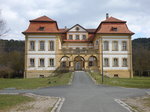 Schloss Heilgersdorf, zweigeschossige Dreiflgelanlage mit Mansarddach, erbaut von   1716 bis 1717 (24.03.2016)