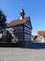 Neuses an den Eichen, Fachwerk Rathaus, Satteldachbau, erste Hlfte 18.