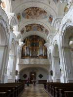 Klosterkirche Niederaltaich, Orgel von 1985, erbaut von Georg Jann, Prospekt von 1727 (25.05.2015)