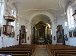 Aholming, barocker Innenraum von 1766 in der Pfarrkirche St.