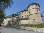 Schloss Schauenstein, Dreigeschossiger Haupttrakt mit Eckturm und Walmdach und zwei einen Hof umschlieende Flgelbauten, im Kern 15.