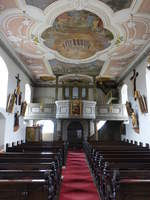 Halach, Orgelempore und Deckengemlde in der Wallf.