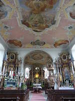 Glosberg, barocke Altre und Deckengemlde in der Wallfahrtskirche Maria Geburt (15.04.2017)
