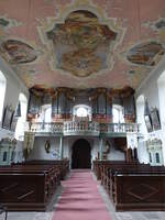 Glosberg, Orgelempore in der Wallfahrtskirche Maria Geburt (15.04.2017)