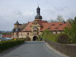 Burg Wernstein, Schlossanlage der Freiherren von Knsberg, unteres Schloss, langgestreckter zweigeschossiger Bau, erbaut im 15.