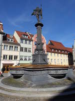 Lindau, Maximiliansbrunnen oder Neptunbrunnen am Marktplatz, erbaut 1840 (20.02.2021)