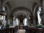 Retzbach, barocker Innenraum von Balthasar Neumann in der Pfarrkirche St.