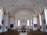 Miesbach, Pfarrkirche Maria Himmelfahrt, erbaut von 1783 bis 1786 von Johann   Baumgartner (05.04.2012)
