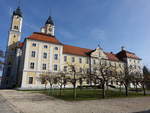 Roggenburg, Prmonstratenser Kloster mit Klosterkirche Maria Himmelfahrt, erbaut von 1732 bis 1735 durch Christian und Joh.