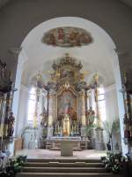 Nittenau, barocker Hochaltar der Pfarrkirche Unsere Lieben Frau, erbaut 1779 (22.04.2012) 