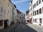 Fssen, Blick in die Schrannengasse mit der Krippkirche St.