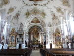 Nesselwang, Neurokoko Innenraum der Pfarrkirche St.