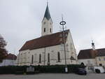 Karpfham, Pfarrkirche Maria Himmelfahrt, erbaut von 1453 bis 1476 (20.10.2018)