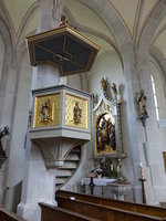 Riedering, Kanzel in der Maria Himmelfahrt Kirche (03.07.2016)