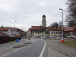 Haslach, Pfarrkirche Mari Verkndigung, erbaut 1846, Chor neu erbaut von 1873 bis 1876 (26.02.2017)