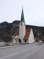 Oberwssen, Pfarrkirche Maria sieben Schmerzen, erbaut von 1956 bis 1957 (26.02.2017)
