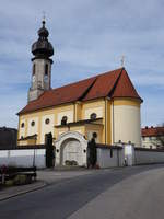 Vachendorf, Kirche Mari Himmelfahrt, erbaut von 1680 bis 1682 durch Lorenzo Sciasca (26.02.2017)