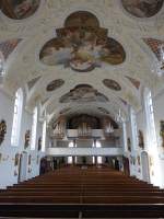 Bad Wrishofen, Orgelempore mit Klais-Orgel von 1991 in der Stadtkirche St.