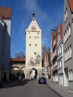 Memmingen, Ulmer Tor, vierseitiger Turm von 1445 (22.02.2020)