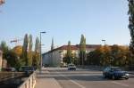 Corneliusbrcke mit Blick auf die Maria-Hilf-Kirche (10/2007) Mnchen-Au